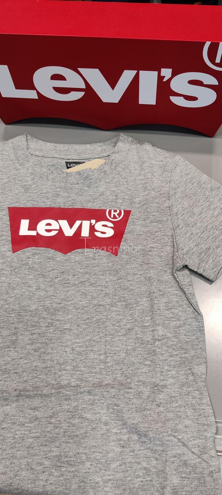 Camiseta básica Levis gris con logo rojo - Imagen 1